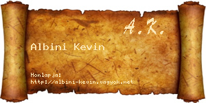 Albini Kevin névjegykártya