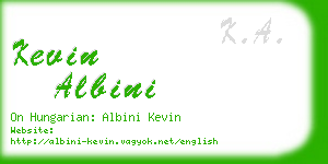 kevin albini business card